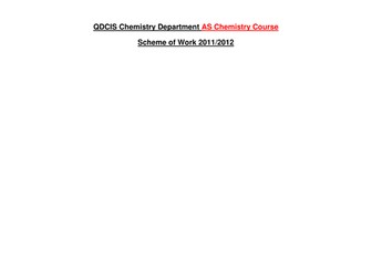 Edexcel AS Chemistry Scheme of Work SOW