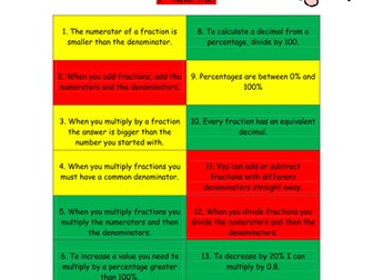 Fractions, Decimals, Percentages