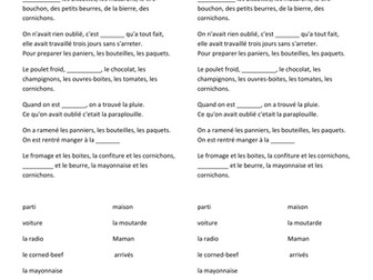 Activities to go with Les Cornichons song