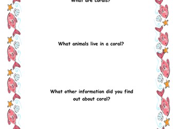 Coral worksheet