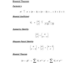Advanced Higher Formulae