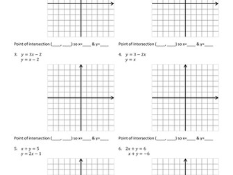 GCSESimultaneous Equations graphically - worksheet