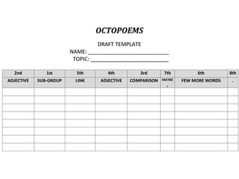 Step by Step Poetry Writing Template