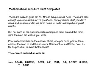 S2 revision Treasure Hunt