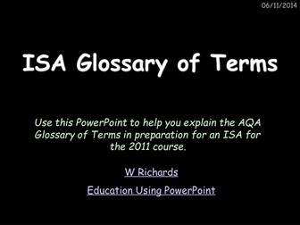 2011 AQA ISA key words and terms PowerPoint