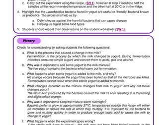 Secondary - Useful Microbes: Teacher Sheets