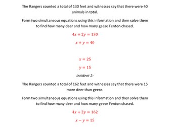 Fenton's Simultaneous Equations