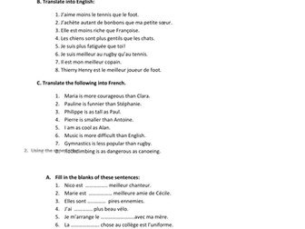 Comparatives and superlatives