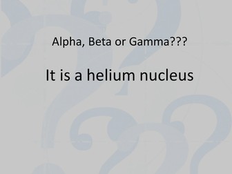 Alpha, Beta or Gamma?