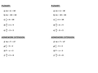 Solving equations by balancing