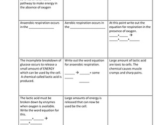 AQA B2.6 respiration