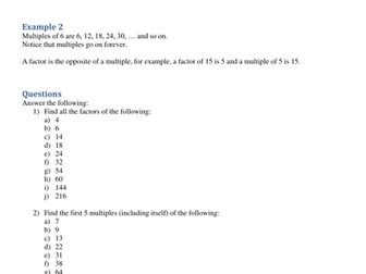 Factors and Multiples