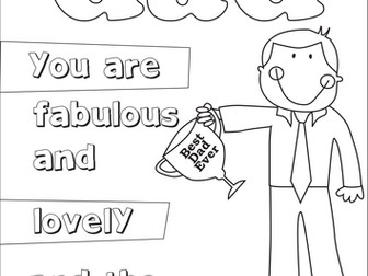 Father's Day Card to Colour