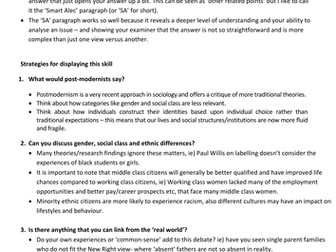 Literacy in Sociology- The SA paragraph