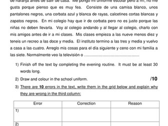 Extension work for Unit 4 of Mira 1 Express