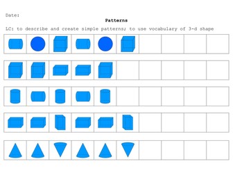 3-d shape repeating patterns