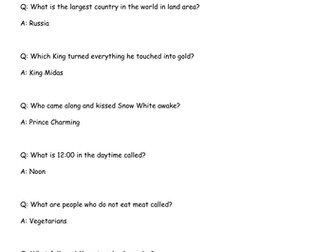 Trivia questions for kids