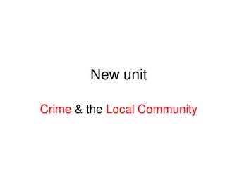 An Introduction to Crime
