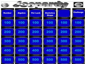 Mathematics Jeopardy Year 9 Hard General Revision
