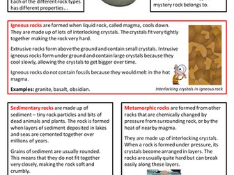 Rocks - factsheet