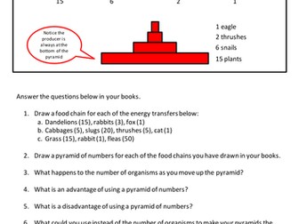 Pyramids of number - worksheet & writing frame