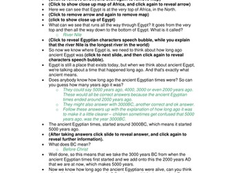 Ancient Egypt assembly/classroom work