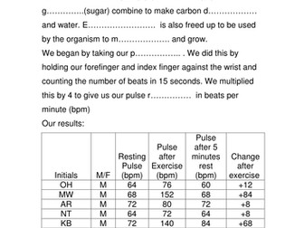 Respiration - Excercise and the Pulse