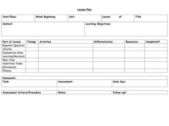 Lesson Plan - Template