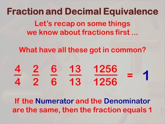 Fraction Decimal Equivalence Presentation