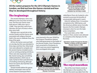 History of the Olympics Special Report and Quiz