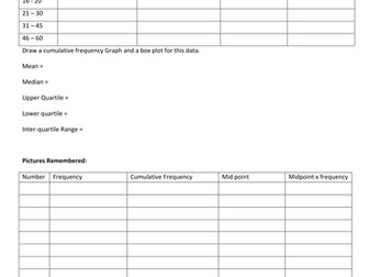 Cumulative Frequency memory test