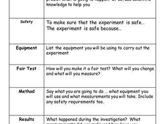 Planning a scientific investigation