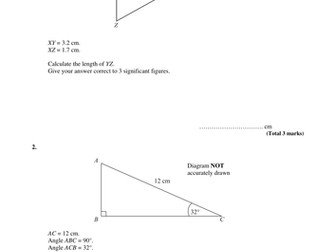 Mixed triangle revision questions (higher tier)