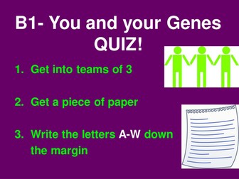 You and your genes - B1 Quiz