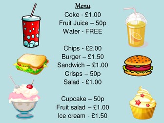 Cafe Menu Prices