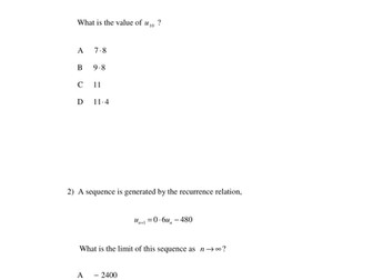 Higher Test 4 (Recurrence Relations)