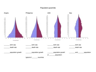 Population pyramids worksheet (GCSE Statistics)
