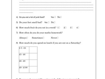 Writing Questionnaires (Bad Questionnaire Starter)