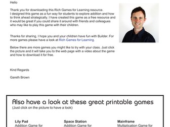 Addition Game – Builder