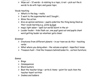 mfl games, starters, ideas