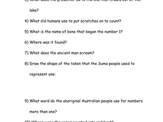 Terry Jones Story of One video with worksheet