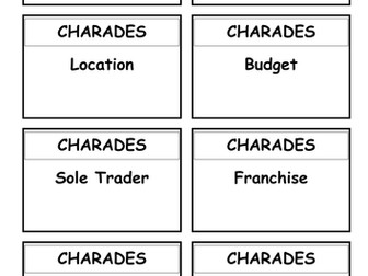 Business Studies Charades