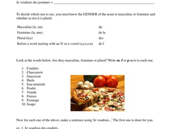 Du, de la and des with food