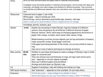 Olympic Rings collage: exploring paper textures