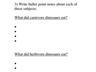 Information Texts based on Dinosaurs Week 2