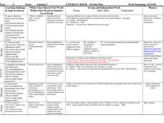 Information Texts based on Dinosaurs Week 3