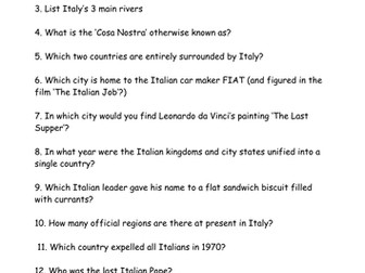 Researching Italy computer activity