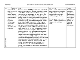 Year 3 Romans History Planning