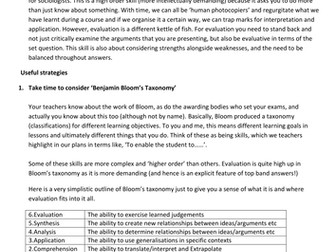 Literacy in Sociology - Evaluation Skills