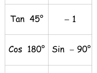 Exact Values Snap Game (Degrees Only)